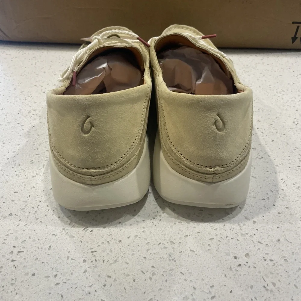NWT Olukai KA'A DRIVER Mens Size 12 Italian Suede‎ Leather Loafers Golden Sand